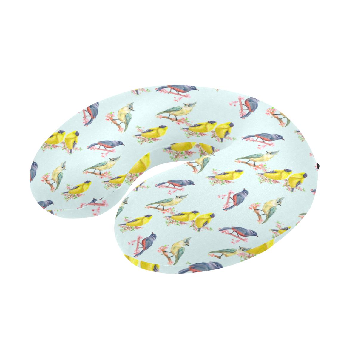 Bird Sweet Themed Print Pattern U-Shaped Travel Neck Pillow-JTAMIGO.COM