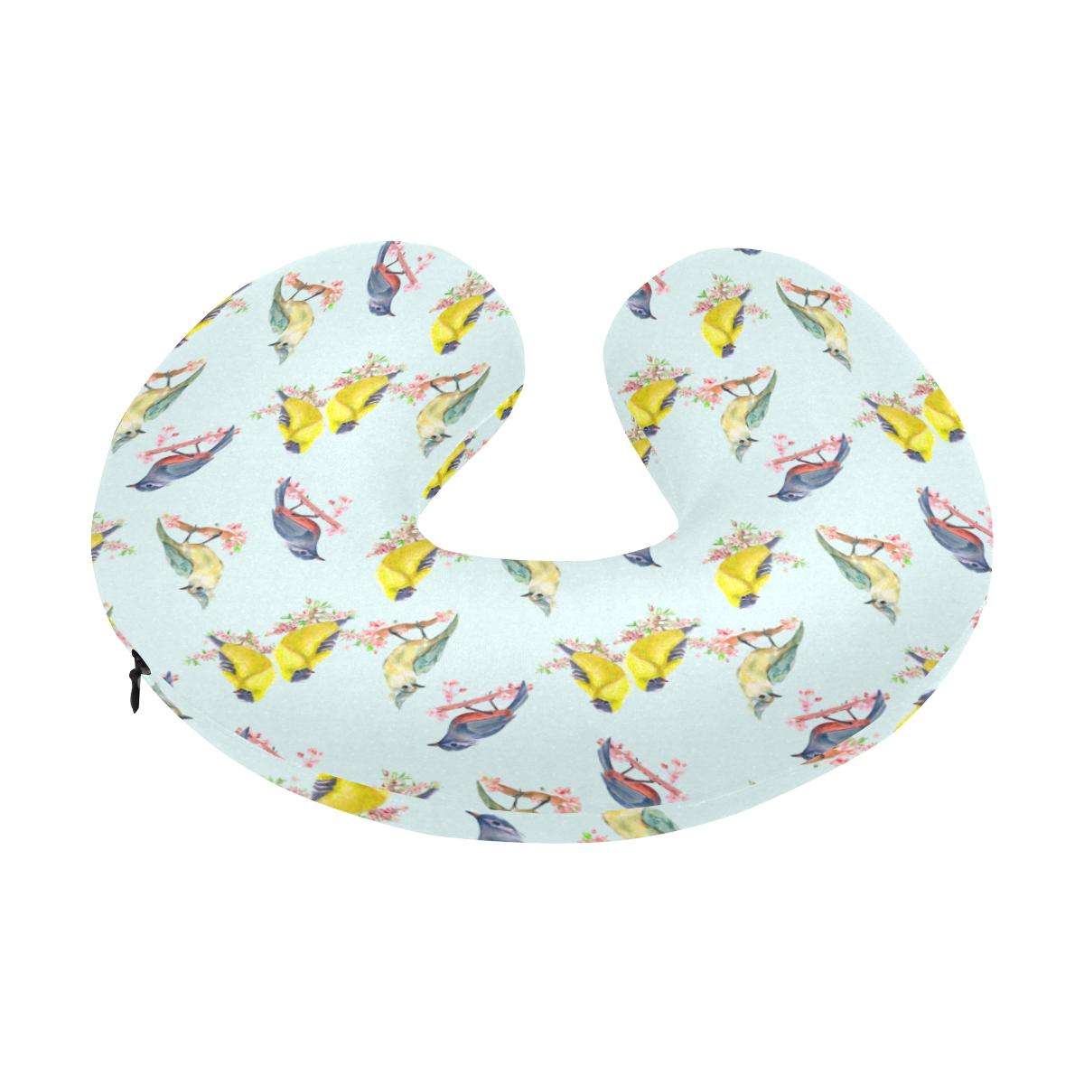 Bird Sweet Themed Print Pattern U-Shaped Travel Neck Pillow-JTAMIGO.COM