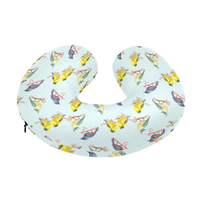 Bird Sweet Themed Print Pattern U-Shaped Travel Neck Pillow-JTAMIGO.COM