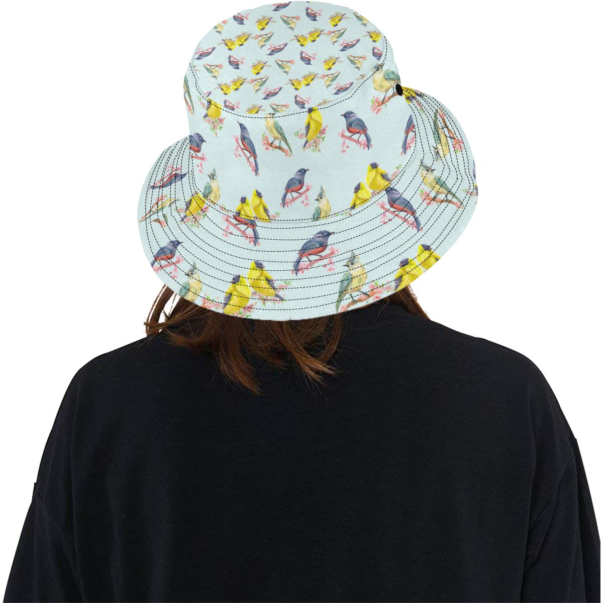 Bird Sweet Themed Print Pattern Unisex Bucket Hat