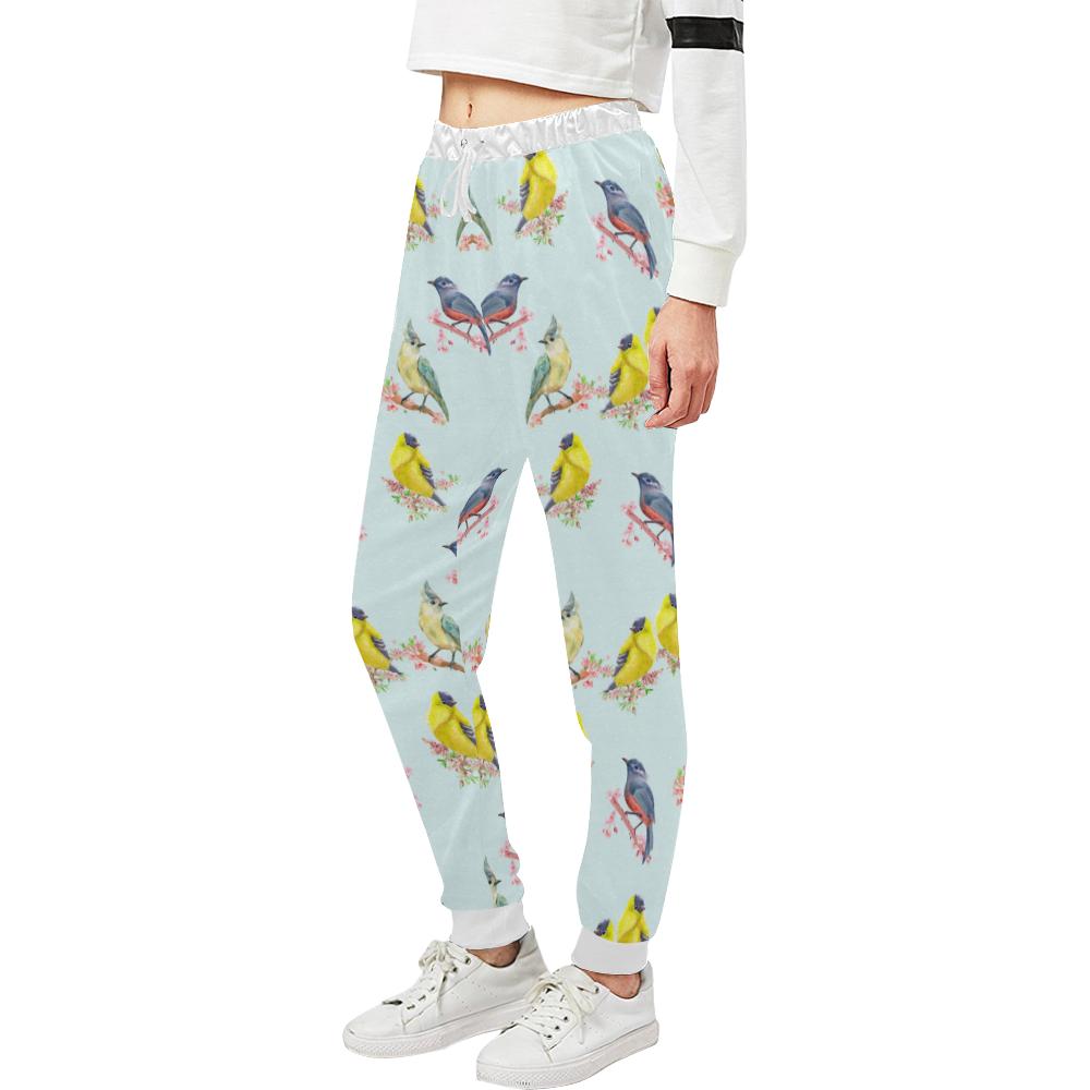 Bird Sweet Themed Print Pattern Unisex Casual Sweatpants (Model L11)-JTAMIGO.COM