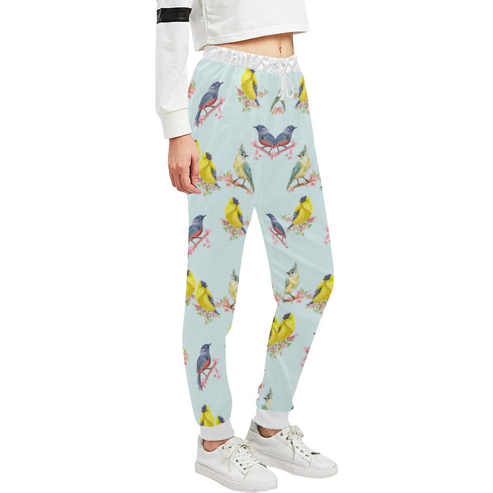 Bird Sweet Themed Print Pattern Unisex Casual Sweatpants (Model L11)-JTAMIGO.COM