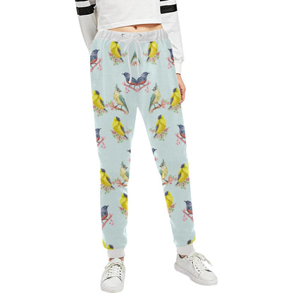 Bird Sweet Themed Print Pattern Unisex Casual Sweatpants (Model L11)-JTAMIGO.COM
