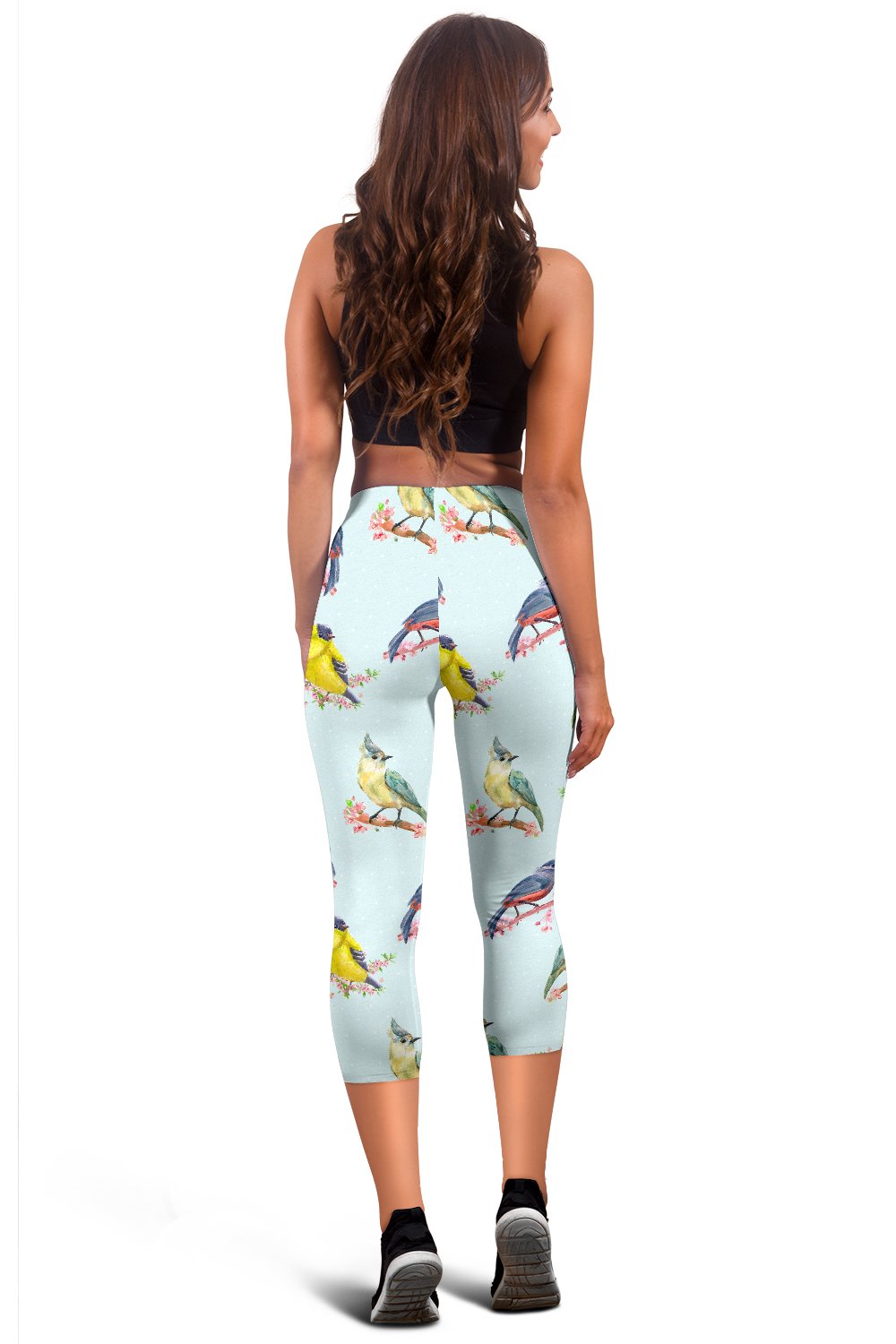 Bird Sweet Themed Print Pattern Women Capris