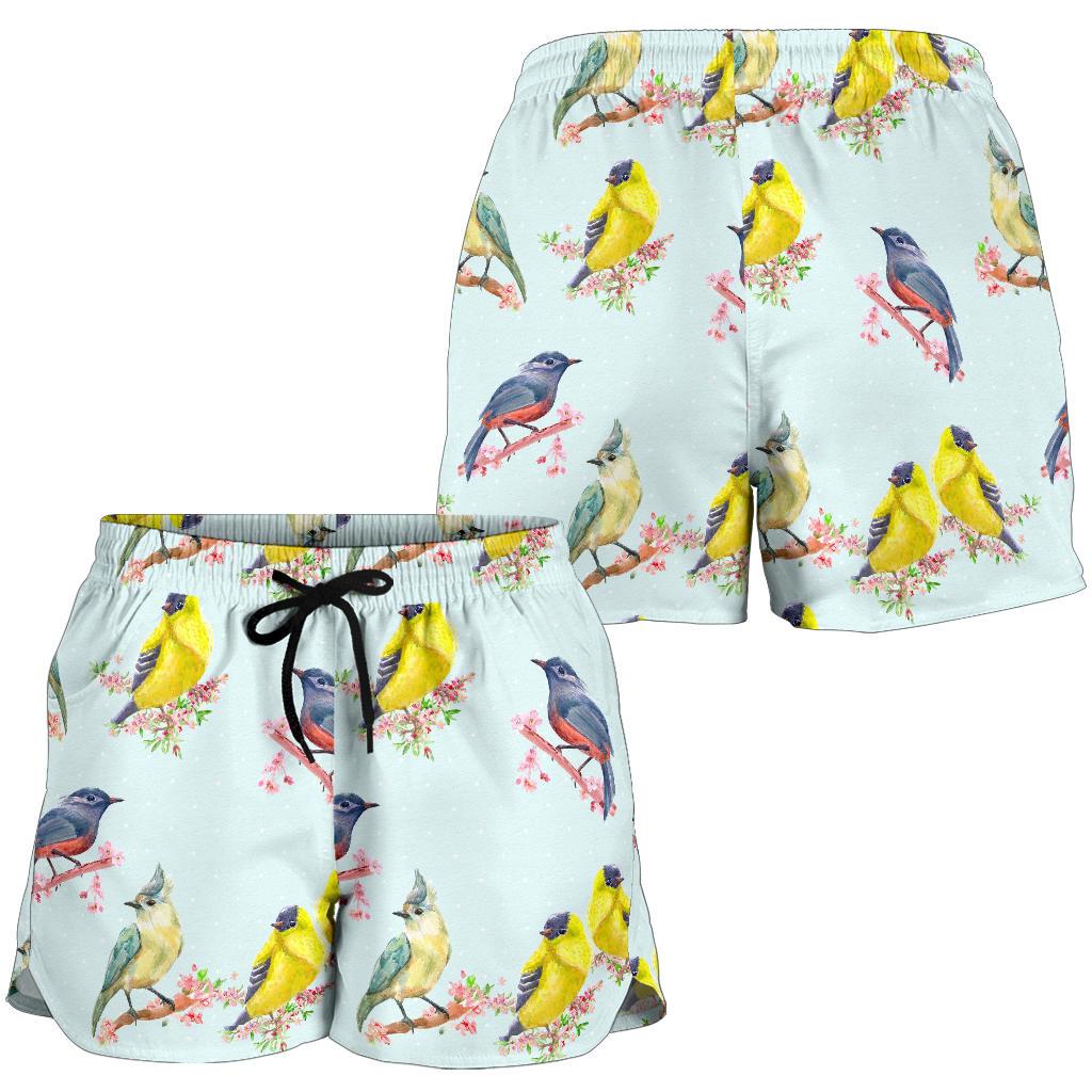 Bird Sweet Themed Print Pattern Women Shorts-JTAMIGO.COM