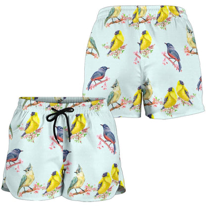 Bird Sweet Themed Print Pattern Women Shorts-JTAMIGO.COM