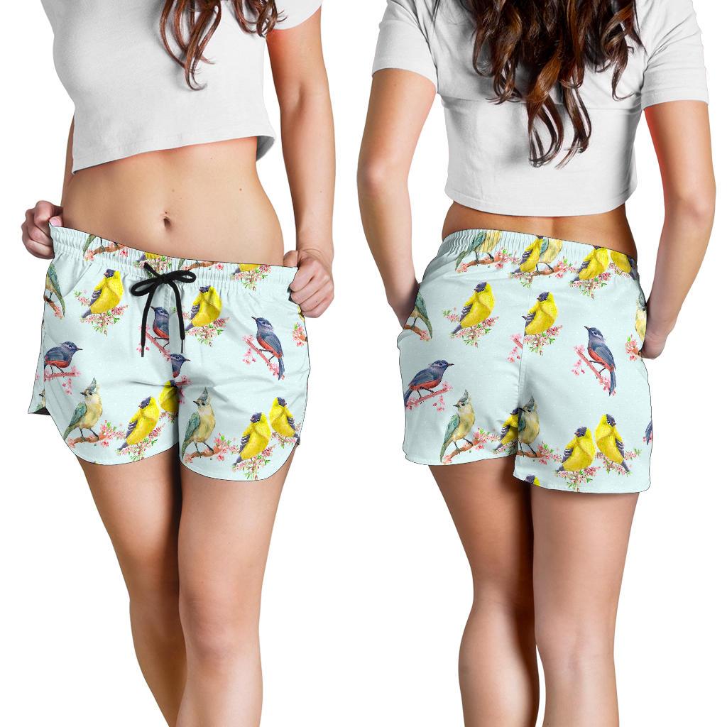 Bird Sweet Themed Print Pattern Women Shorts-JTAMIGO.COM
