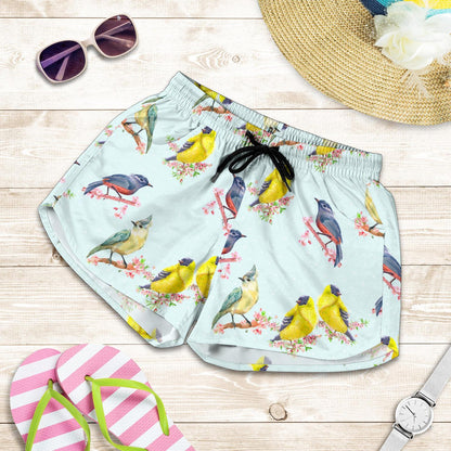 Bird Sweet Themed Print Pattern Women Shorts-JTAMIGO.COM