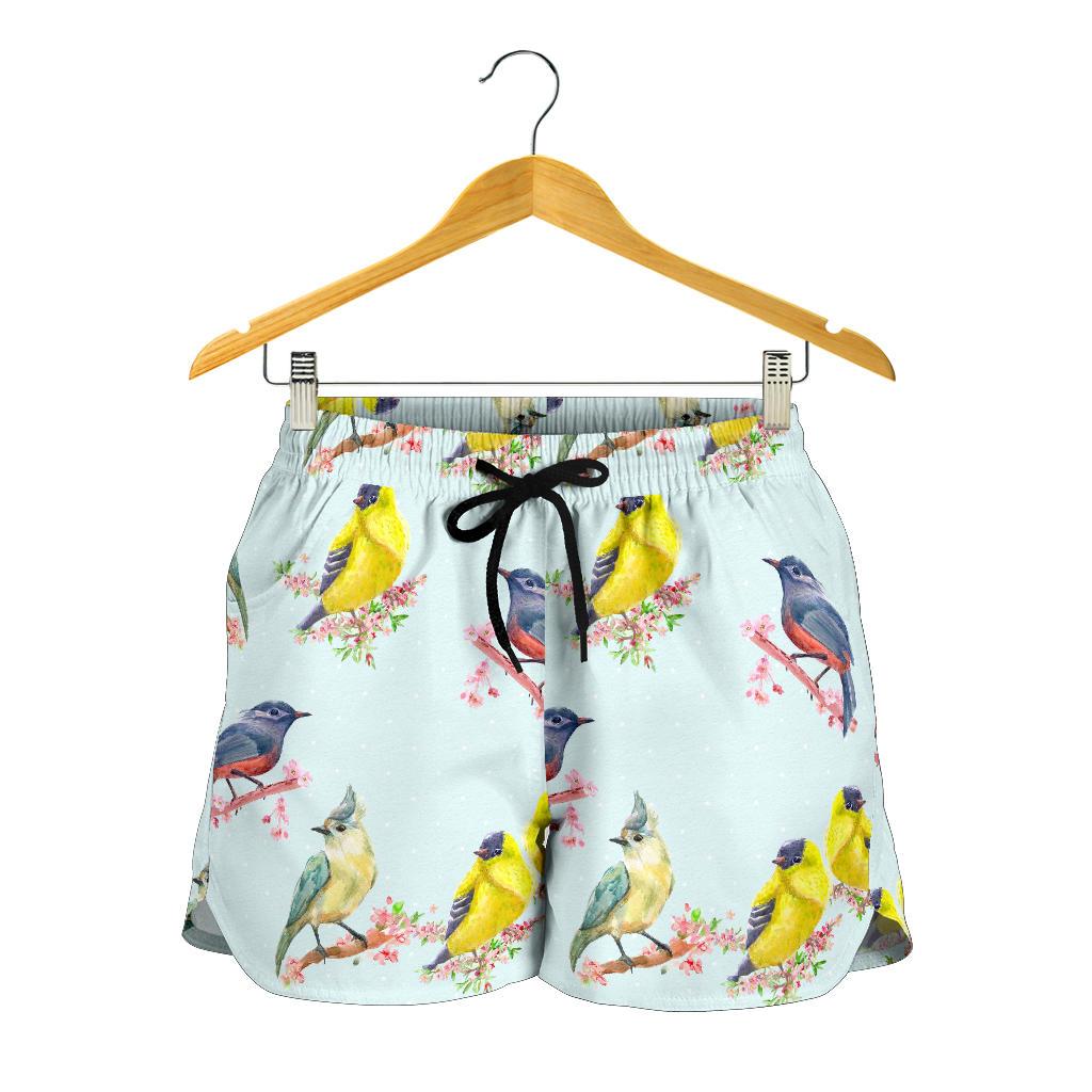 Bird Sweet Themed Print Pattern Women Shorts-JTAMIGO.COM