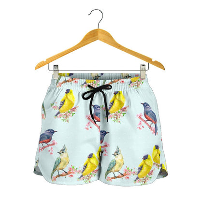 Bird Sweet Themed Print Pattern Women Shorts-JTAMIGO.COM