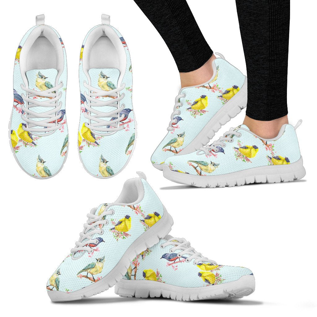 Bird Sweet Themed Print Pattern Women Sneakers Shoes
