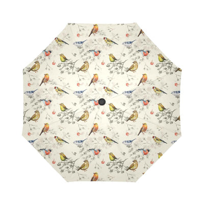 Bird Watercolor Design Pattern Automatic Foldable Umbrella