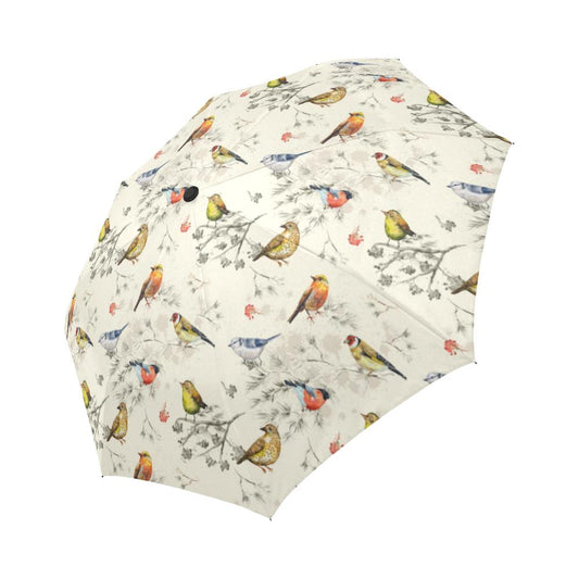 Bird Watercolor Design Pattern Automatic Foldable Umbrella