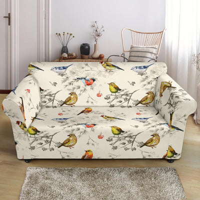 Bird Watercolor Design Pattern Loveseat Slipcover-JTAMIGO.COM