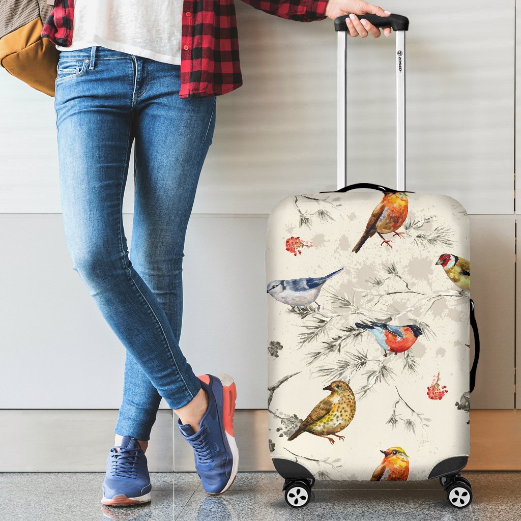 Bird Watercolor Design Pattern Luggage Cover Protector