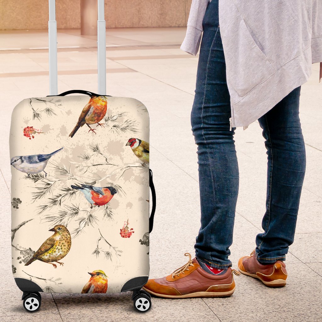 Bird Watercolor Design Pattern Luggage Cover Protector