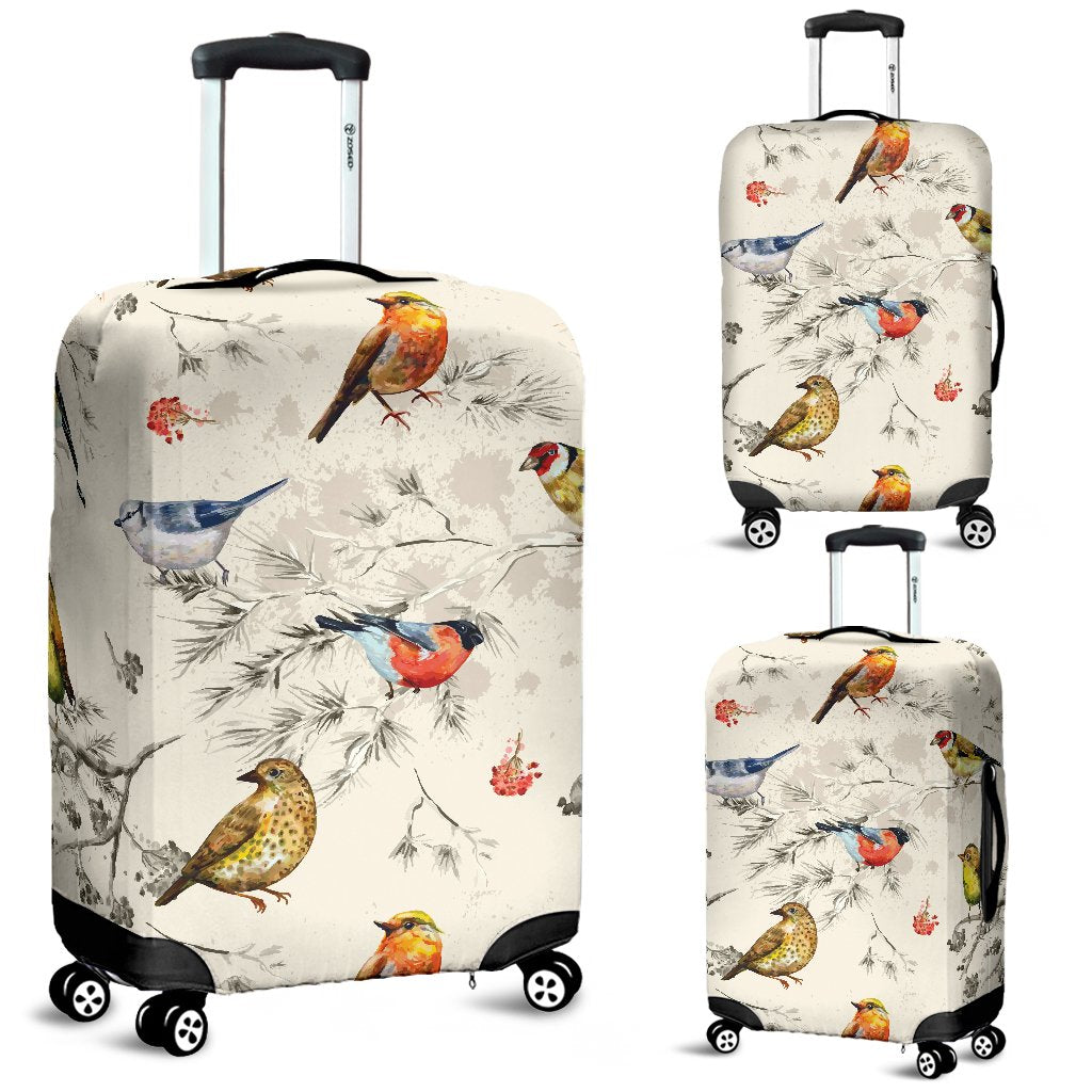 Bird Watercolor Design Pattern Luggage Cover Protector