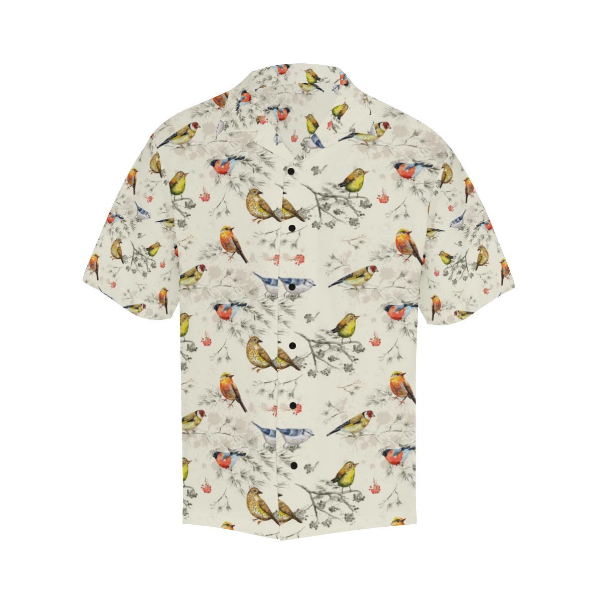 Bird Watercolor Design Pattern Men Aloha Hawaiian Shirt