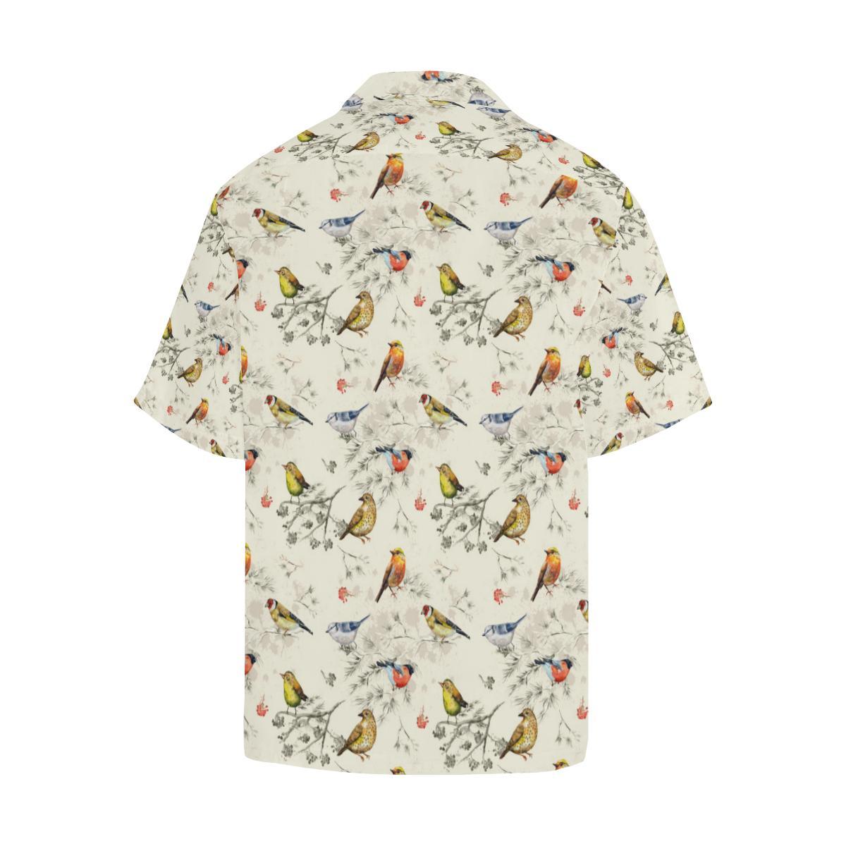 Bird Watercolor Design Pattern Men Aloha Hawaiian Shirt