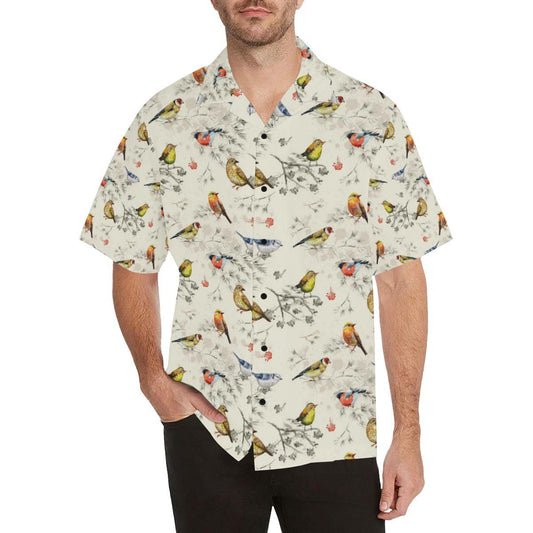 Bird Watercolor Design Pattern Men Aloha Hawaiian Shirt
