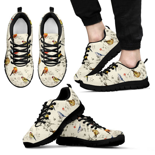 Bird Watercolor Design Pattern Men Sneakers Shoes