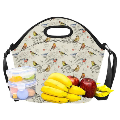 Bird Watercolor Design Pattern Neoprene Lunch Bag (Model 1669)(Large)-JTAMIGO.COM