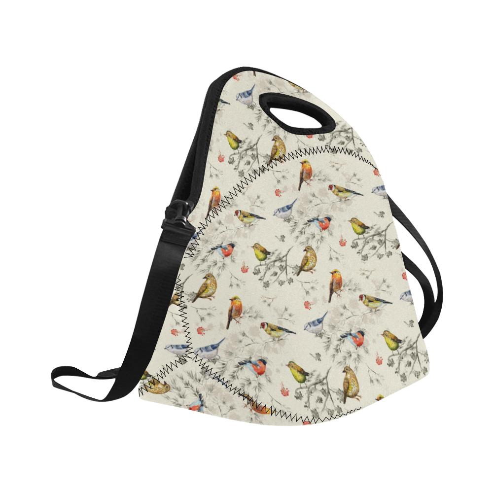Bird Watercolor Design Pattern Neoprene Lunch Bag (Model 1669)(Large)-JTAMIGO.COM