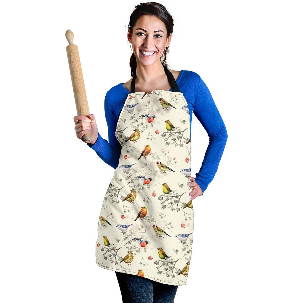 Bird Watercolor Design Pattern Women Apron