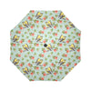 Bird with Red Flower Print Pattern Automatic Foldable Umbrella