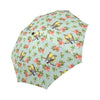 Bird with Red Flower Print Pattern Automatic Foldable Umbrella