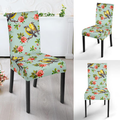 Bird with Red Flower Print Pattern Dinning Chair Slipper-JTAMIGO.COM