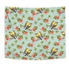 Bird with Red Flower Print Pattern Tapestry