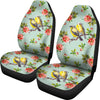 Bird with Red Flower Print Pattern Universal Fit Car Seat Covers