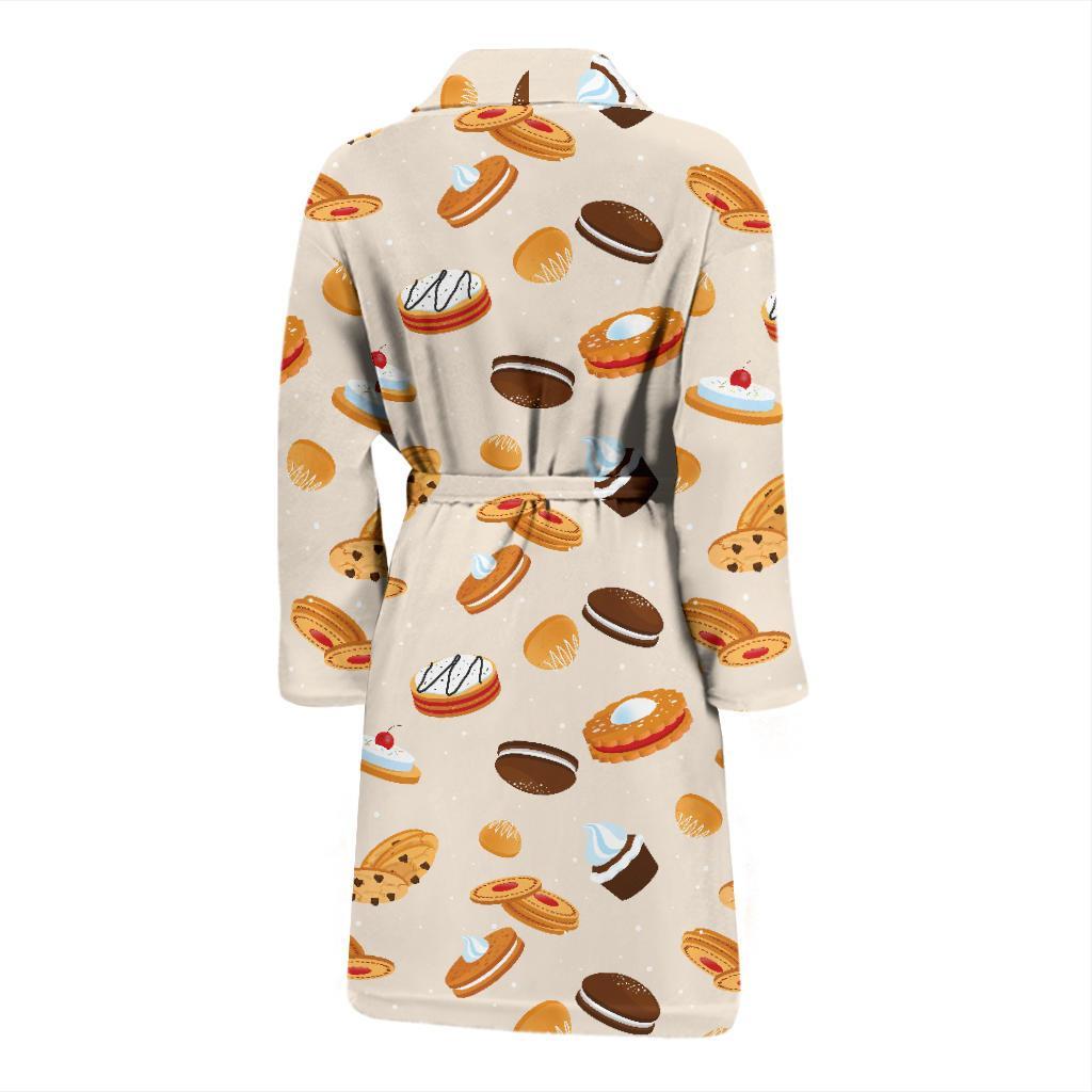 Biscuit Pattern Print Design 01 Men Bathrobe-JORJUNE.COM