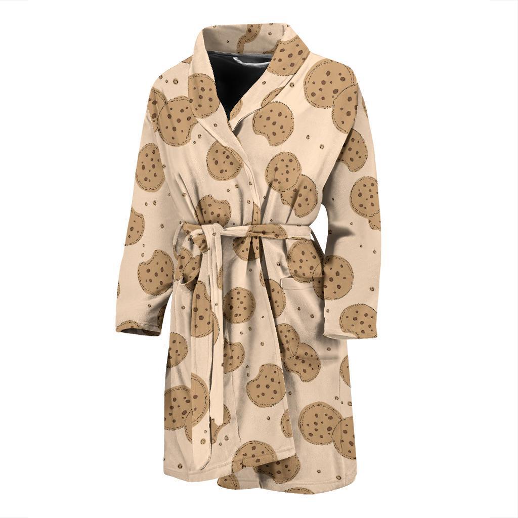 Biscuit Pattern Print Design 02 Men Bathrobe-JORJUNE.COM