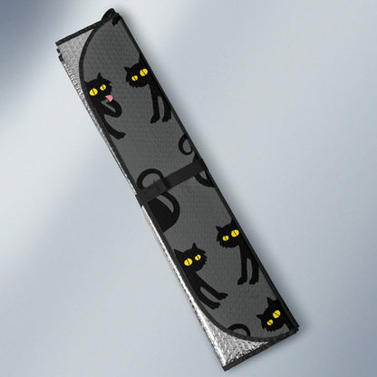 Black Cat Cute Print Pattern Car Sun Shade For Windshield