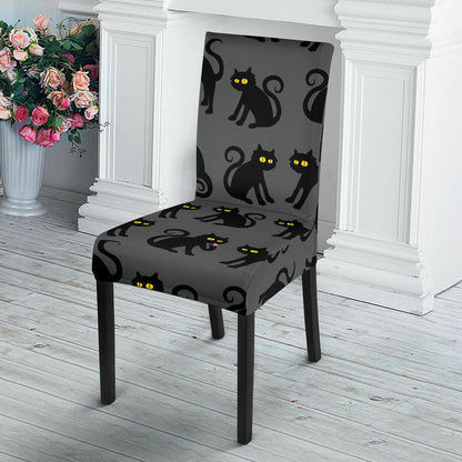 Black Cat Cute Print Pattern Dinning Chair Slipper-JTAMIGO.COM