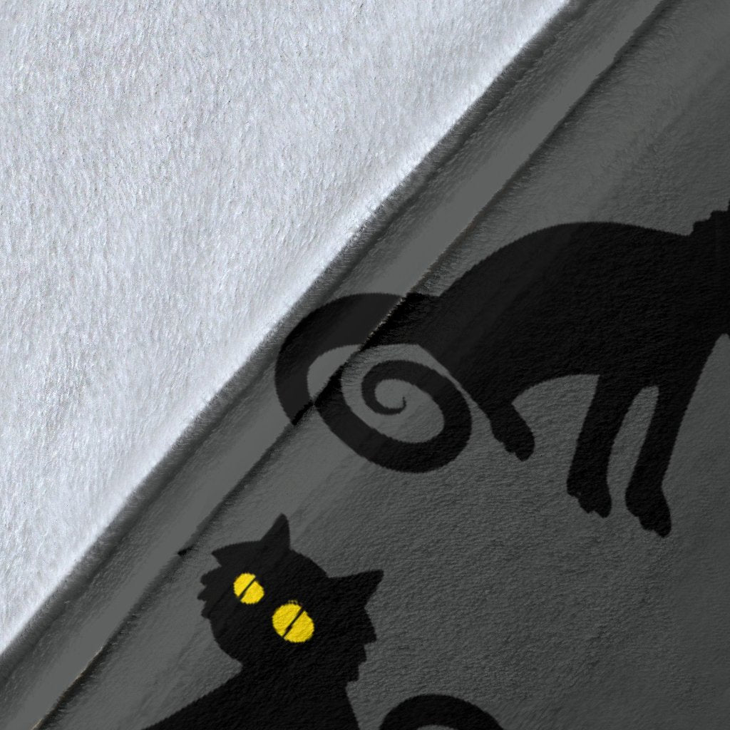 Black Cat Cute Print Pattern Fleece Blanket