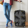 Black Cat Cute Print Pattern Luggage Cover Protector