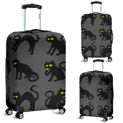 Black Cat Cute Print Pattern Luggage Cover Protector