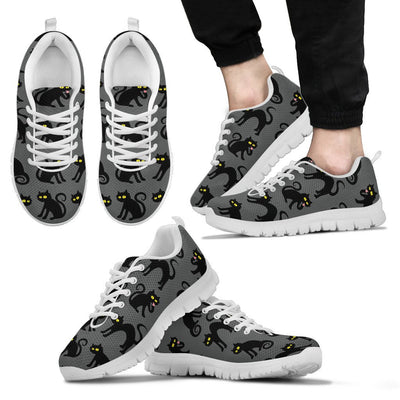 Black Cat Cute Print Pattern Men Sneakers Shoes