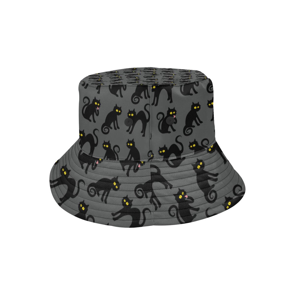 Black Cat Cute Print Pattern Unisex Bucket Hat