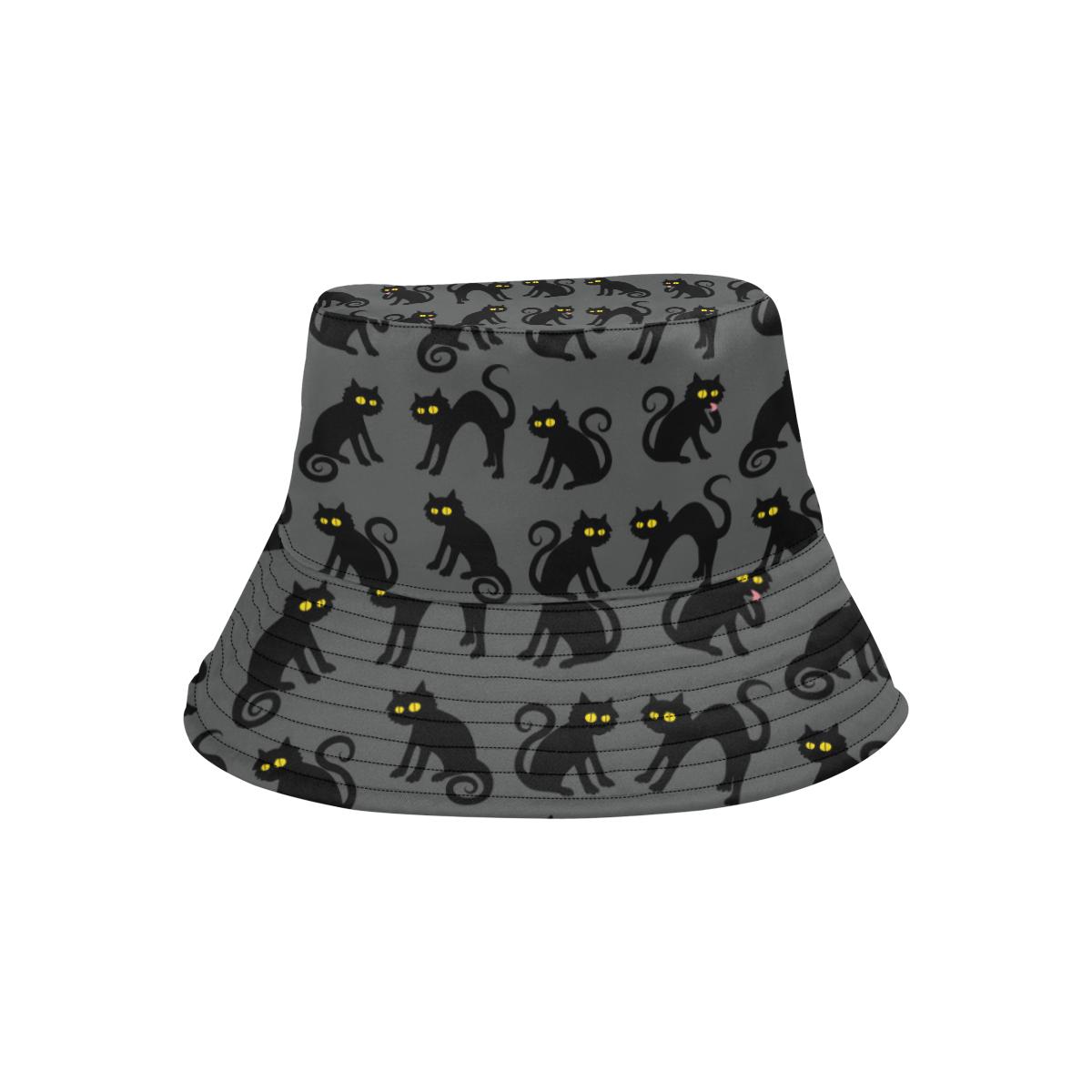 Black Cat Cute Print Pattern Unisex Bucket Hat