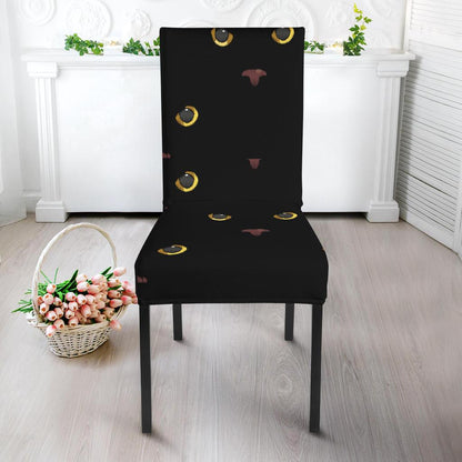 Black Cat Face Print Pattern Dinning Chair Slipper-JTAMIGO.COM