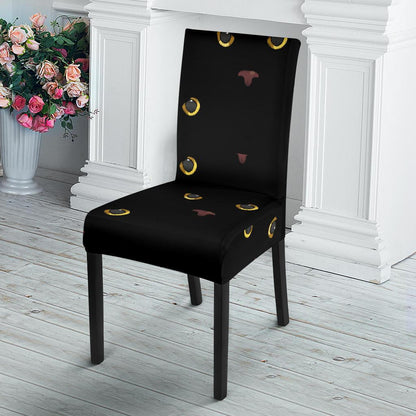 Black Cat Face Print Pattern Dinning Chair Slipper-JTAMIGO.COM
