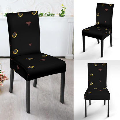 Black Cat Face Print Pattern Dinning Chair Slipper-JTAMIGO.COM