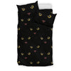 Black Cat Face Print Pattern Duvet Cover Bedding Set