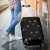 Black Cat Face Print Pattern Luggage Cover Protector