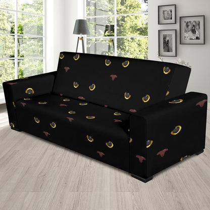 Black Cat Face Print Pattern Sofa Slipcover-JTAMIGO.COM