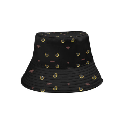Black Cat Face Print Pattern Unisex Bucket Hat